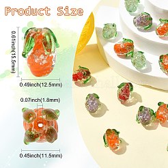 30 шт. 5-х цветные стеклянные бусины ручной работы из золотой фольги в технике лэмпворк&nbsp;FOIL-CJ0001-14