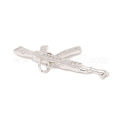 Латунные микропаве прозрачные подвески с фианитом&nbsp;ZIRC-P098-13P