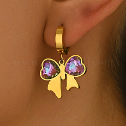 Модные серьги-кольца с бантом из нержавеющей стали 201&nbsp;AO5773-2