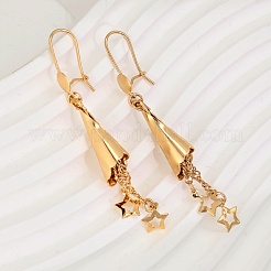 Элегантные латунные серьги-кольца в форме звезды с кисточками&nbsp;XN7680-1