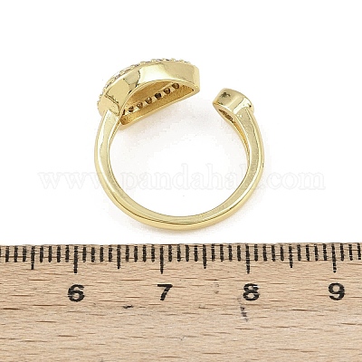 Открытые манжеты из латуни с микропаве и цирконием для женщин&nbsp;LS-RJEW-K308-03A-G-1