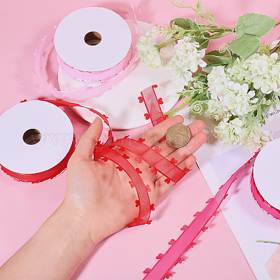 3 рулон 3-х цветного полиэстерового кружева в форме сердца ко Дню святого Валентина OCOR-FG0002-74-1