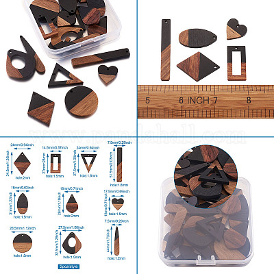 Подвески из смолы и ореха&nbsp;RESI-TA0001-12-1