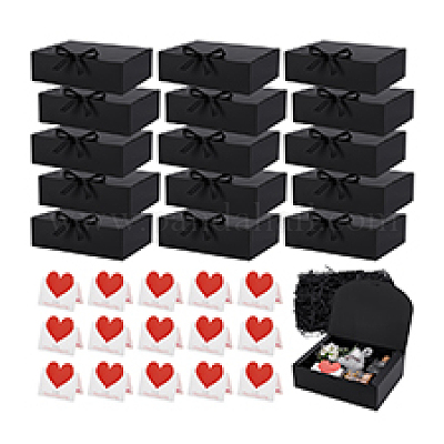 15 шт. прямоугольные бумажные подарочные коробки для хранения&nbsp;AJEW-PH0007-32-1