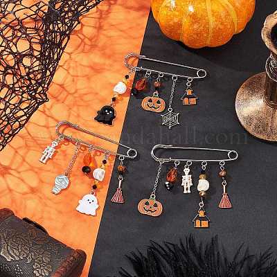 3 шт. 3-х цветные эмалевые броши-булавки на Хэллоуин&nbsp;JEWB-TA00020-1