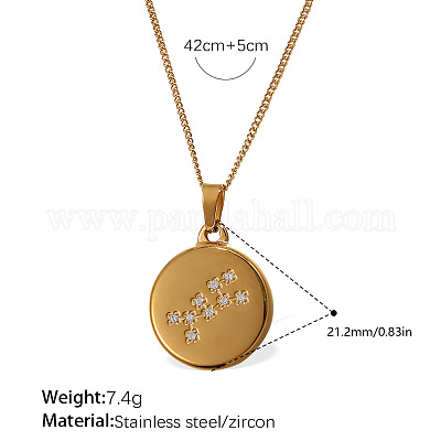 Кулон-подвеска в виде двенадцати созвездий из микропаве из нержавеющей стали 304.&nbsp;WGE6756-11-1