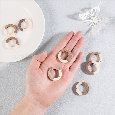 Подвески из смолы и дерева&nbsp;RESI-OL0001-10C-1