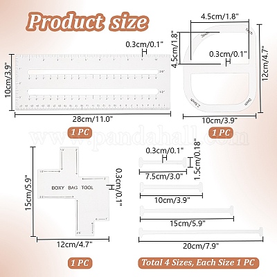 Пользовательские линейки акриловых шаблонов&nbsp;DIY-PH0023-94-1
