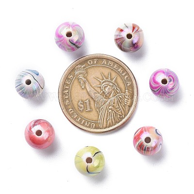 AB Цвет волна печатные акриловые бусины&nbsp;MACR-Q151A-M-1