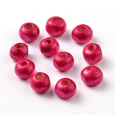 Крашеные натуральные деревянные бусины&nbsp;WOOD-Q006-6mm-11-LF-1