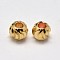 PVD Vacuum Plating Brass Corrugated Round Spacer Beads, Golden, 3x2mm, Hole: 1mm