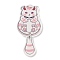 Acrylic Pendants, Cat, Pink, 56x26x2.5mm, Hole: 1.8mm