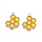 Alloy Enamel Pendants, Golden, Honeycomb, 21x17x1.5mm, Hole: 1.6mm
