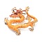 Dragon Alloy Rhinestone Brooches, Enamel Pins for Unisex, Light Gold, Orange, 42x46x11mm
