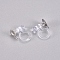 304 Stainless Steel and Plastic Clip-on Earring Findings, Stainless Steel Color, 9x12x5mm, Hole: 1mm