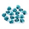 Romantic Valentines Ideas Glass Charms, Faceted Heart Charm, Medium Turquoise, 14x14x8mm, Hole: 1mm