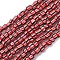 Handmade Lampwork Beads Strands, 3 Tone, Column, Dark Red, 3~4.5x2~4mm, Hole: 0.8mm, about 99~103pcs/strand, 15.35 inch(39cm)