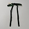 Velvet Bowknot, with Iron Wire Twist Ties, for DIY Gift Wrap Wedding Candy Party Decoration, Dark Green, 170~185x130~133x6mm
