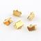 304 Stainless Steel Ribbon Crimp Ends, Golden, 6x6.5mm, Hole: 1.5mm