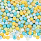 500Pcs Rubberized Style Imitated Silicone Acrylic Beads, Round, Light Blue, 8x7.5mm, Hole: 1.6mm