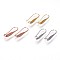 Brass Earring Hooks, with Horizontal Loop, Mixed Color, 20.5x8.5x4mm, Hole: 1.6mm, 20 Gauge, Pin: 0.8mm