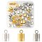60Pcs 3 Colors Brass Cord Ends, Column, Mixed Color, 10x6mm, Hole: 1.2mm, 5.5mm inner diameter, 20pcs/color