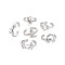 Non-Tarnish 304 Stainless Steel 12 Constellations/Zodiac Signs Open Cuff Ring for Women, Stainless Steel Color, 12 Constellations, US Size 6 3/4(17.1mm)~US Size 8 1/4(18.3mm)