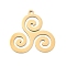 201 Stainless Steel Pendants, Triskele, Golden, 25x25x1mm, Hole: 1.6mm