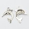 Alloy Pendants, Lead Free and Cadmium Free, Dolphin, Antique Silver Color, 24x21x4mm, Hole: 3mm