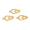 Brass Links Connectors, Star and Moon, Nickel Free, Raw(Unplated), 15.1x17.4x0.4mm, Hole: 1mm