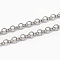 Tarnish Resistant 304 Stainless Steel Rolo Chains, Belcher Chains, Unwelded, Stainless Steel Color, 4x1mm