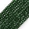 Transparent Glass Beads Strands, Rondelle, Faceted, Dark Green, 5x6x5mm, Hole: 1.2mm, about 98pcs/strand, 16.54~17.32''(42~44cm)