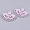 Resin Pendants, Fan, Salmon, 20x30.5x2.5mm, Hole: 1.5mm