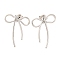 Non-Tarnish 304 Stainless Steel Stud Earrings, Bowknot, Stainless Steel Color, 27x20mm