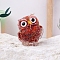 Resin Owl Display Decoration, with Natural Red Jasper Chips inside Statues for Home Office Decorations, 50x60mm