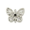 Alloy Rhinestone Pendants, Butterfly Charm, Platinum, 19x23.5x5mm, Hole: 1.5mm