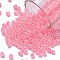 13G 8/0 Glass Seed Beads, Ceylon, Round, Pink, 3mm, Hole: 1mm