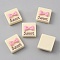 Opaque Resin Imitation Chocolate Cabochons, Floral White, Square, 16x15.5x7.5~8mm