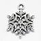 Tibetan Style Alloy Pendants, Snowflake, Cadmium Free & Lead Free, Antique Silver, 22.5x16.5x3mm, Hole: 2mm, about 730pcs/1000g