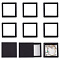 Square Transparent PE Thin Film Suspension Jewelry Floating Frame Displays, with Paper Outer Box, for Ring Necklace Bracelet Earring Storage, Black, 6.95x6.95x2cm, Inner Diameter: 5.75x5.75cm