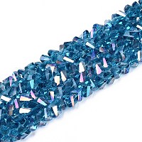 Гальванизируйте прозрачное стекло бисер нитей&nbsp;GLAA-N021-4mm-28