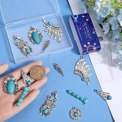 16шт 8 стиля подвески из синтетического бирюзового сплава&nbsp;FIND-SC0009-11