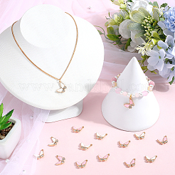 32 шт. 2-х цветные подвески со стразами из сплава и эмали&nbsp;ENAM-SC0005-54