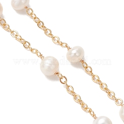 Изготовление браслета из натурального культивированного пресноводного жемчуга с бусинами из латуни и цепочкой-слайдером.&nbsp;AJEW-JB01576