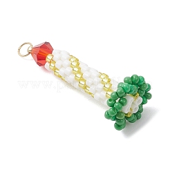 Рождественские свечи-подвески из стеклянных бусин&nbsp;PALLOY-MZ01003-03