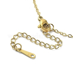 Ожерелье с подвеской в виде подсолнуха из эмалевого сплава с цепочками из нержавеющей стали 304&nbsp;NJEW-JN04412-01