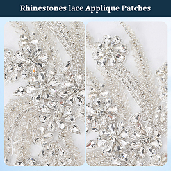 1 пара цветочных стеклянных стразов и полиэстера со стеклянными бусинами&nbsp;DIY-CY0001-92