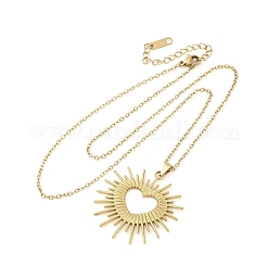 Ожерелья с подвеской в виде сияющего сердца из нержавеющей стали 304&nbsp;NJEW-M096-37G