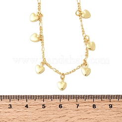 Латунь сердце кулон ожерелье&nbsp;NJEW-B157-03G