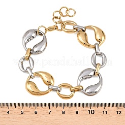 Двухцветные браслеты-цепочки из нержавеющей стали 304&nbsp;BJEW-P381-01A-A